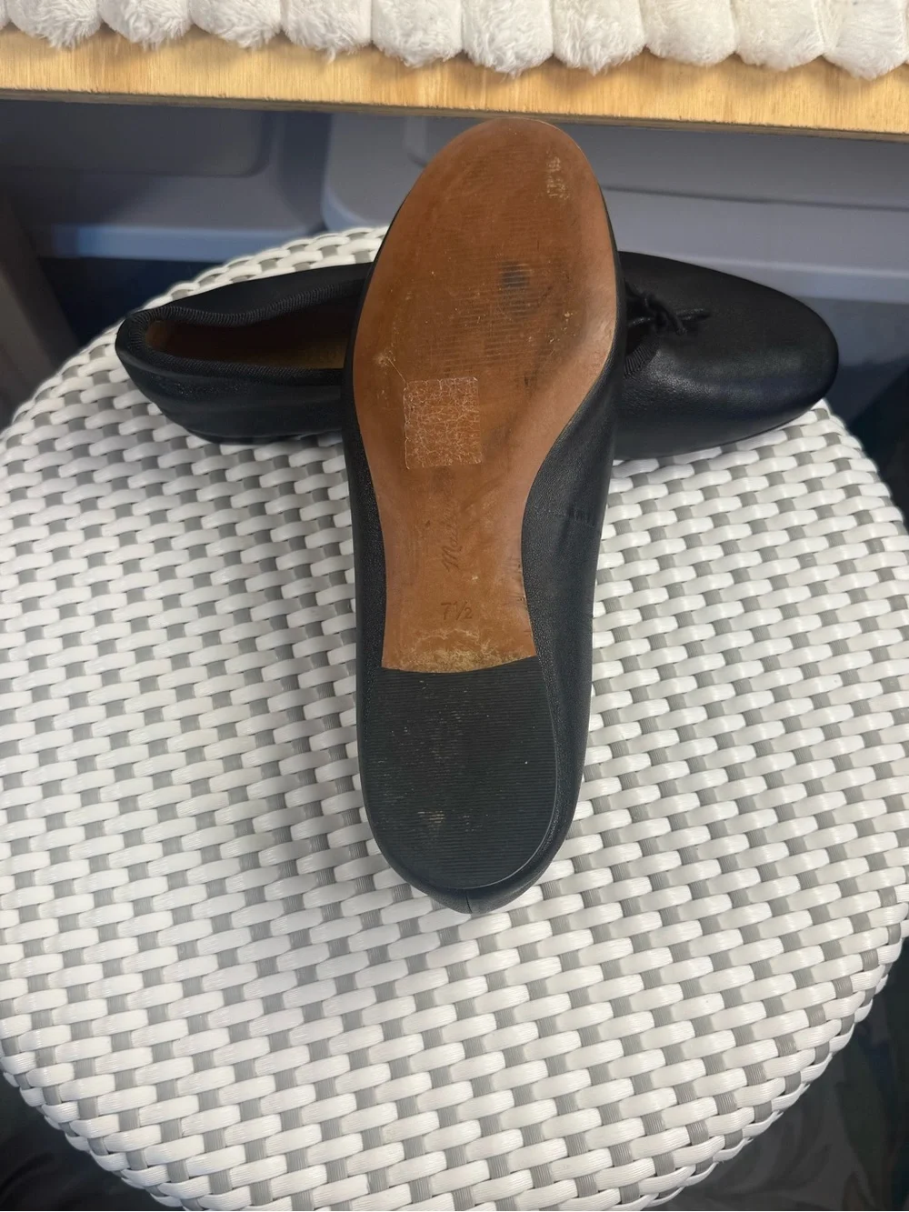 Madewell April Black Leather Women’s Ballet Flat 7.5
